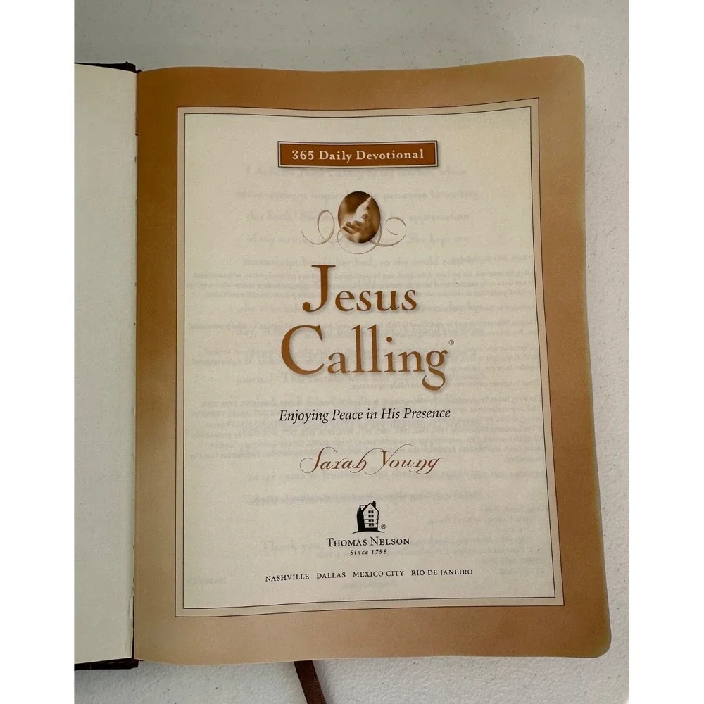 Jesus Calling, Large Text Brown Leathersoft, Daily Devotional by Sarah Young